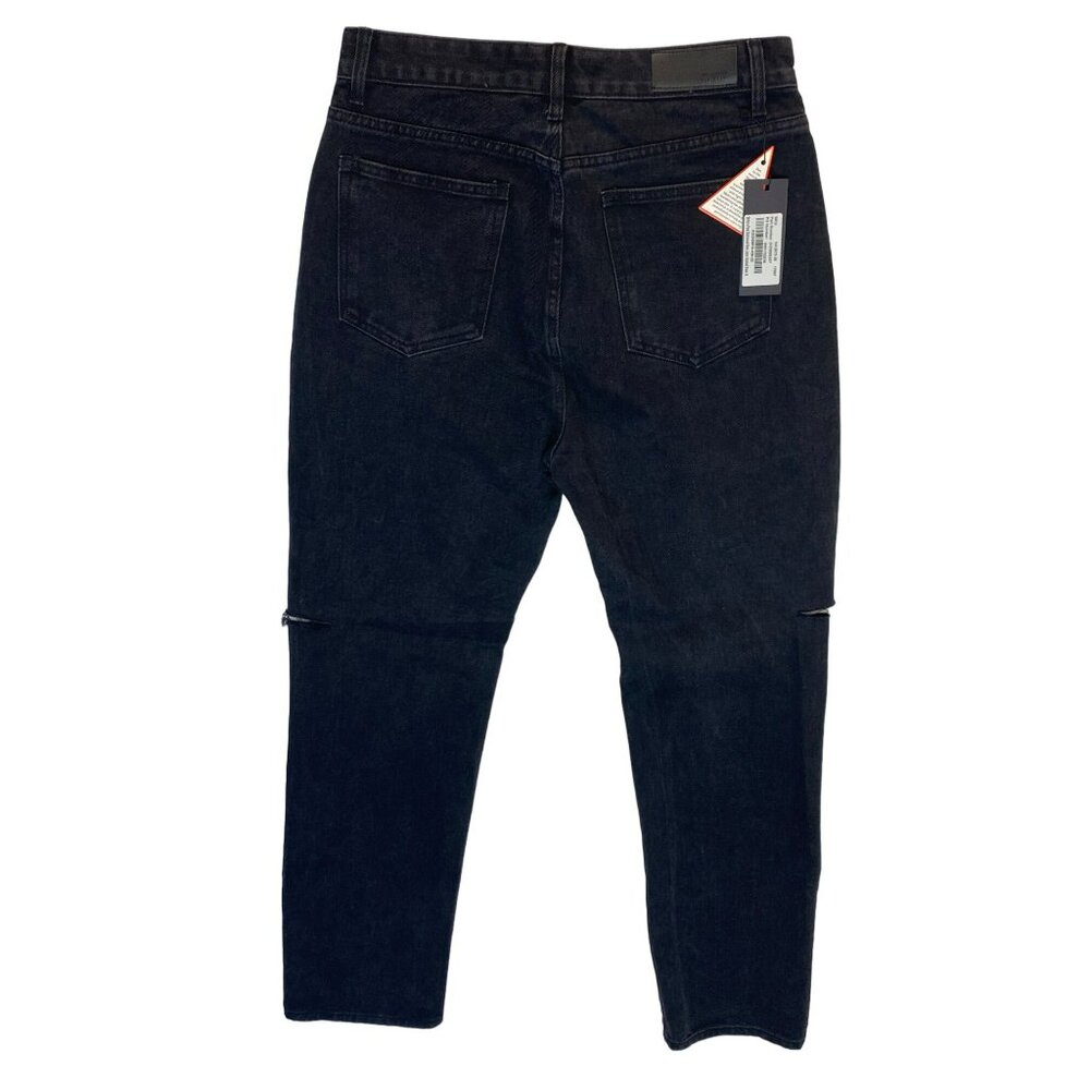 Nasty Gal Jeans NWT! Strike a Pose Distressed High Rise Mom US Size 10 Black - Picture 12 of 12